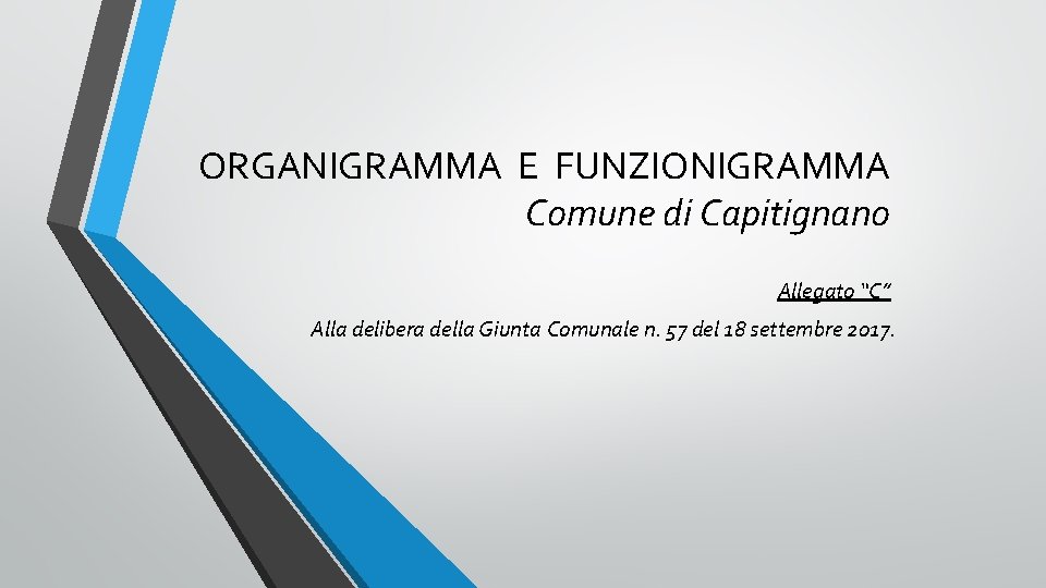 ORGANIGRAMMA E FUNZIONIGRAMMA Comune di Capitignano Allegato “C” Alla delibera della Giunta Comunale n. ORGANIGRAMMA E FUNZIONIGRAMMA Comune di Capitignano Allegato “C” Alla delibera della Giunta Comunale n.