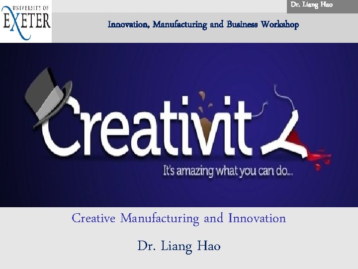 Dr. . Liang Hao. . Innovation, Manufacturing and Business Workshop Siemens sans siemens sans