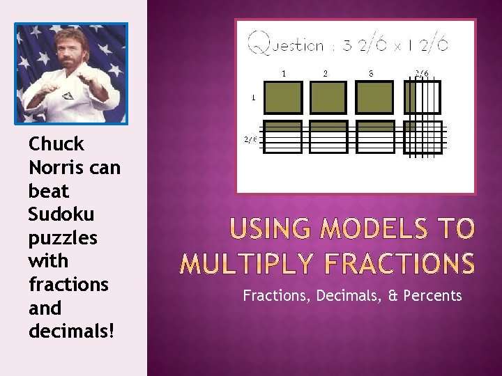 Chuck Norris can beat Sudoku puzzles with fractions and decimals! Fractions, Decimals, & Percents