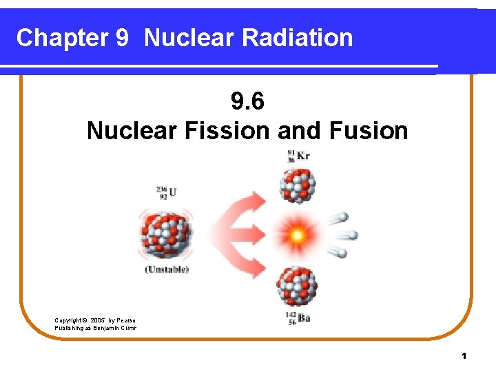 Chapter 9 Nuclear Radiation 9. 6 Nuclear Fission and Fusion Copyright © 2005 by