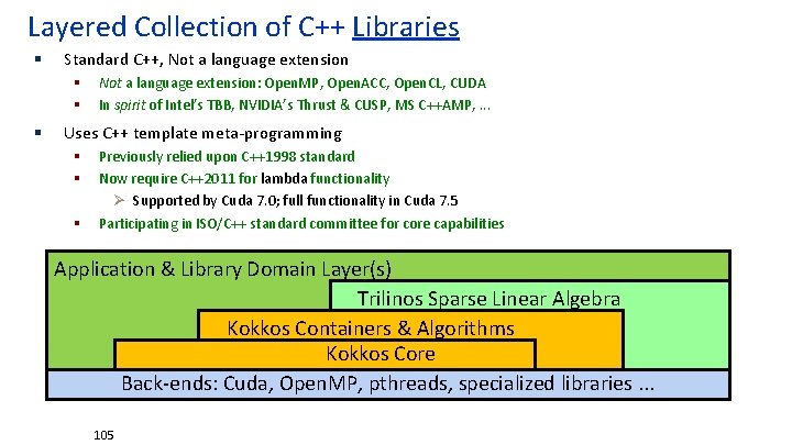 Layered Collection of C++ Libraries § Standard C++, Not a language extension § §
