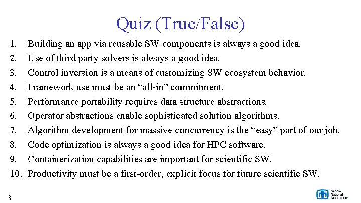 Quiz (True/False) 1. 2. 3. 4. 5. 6. 7. 8. 9. 10. 3 Building