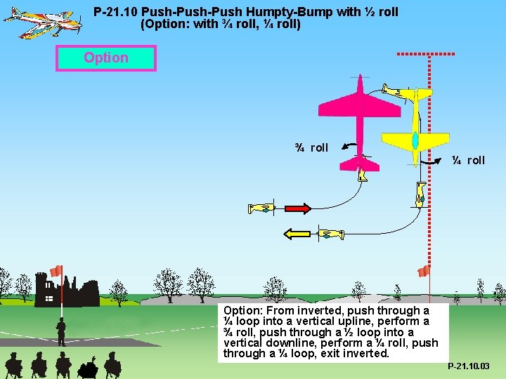 P-21. 10 Push-Push Humpty-Bump with ½ roll (Option: with ¾ roll, ¼ roll) Option