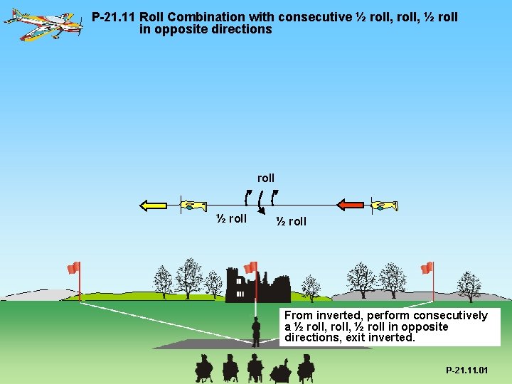 P-21. 11 Roll Combination with consecutive ½ roll, ½ roll in opposite directions roll