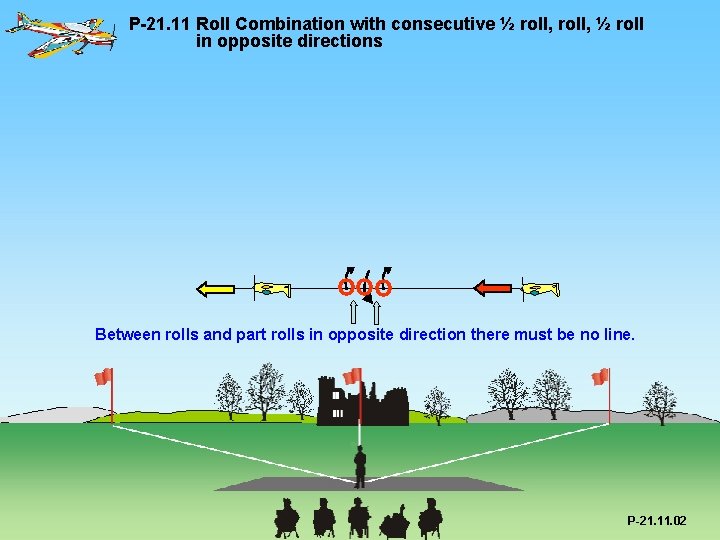 P-21. 11 Roll Combination with consecutive ½ roll, ½ roll in opposite directions Between