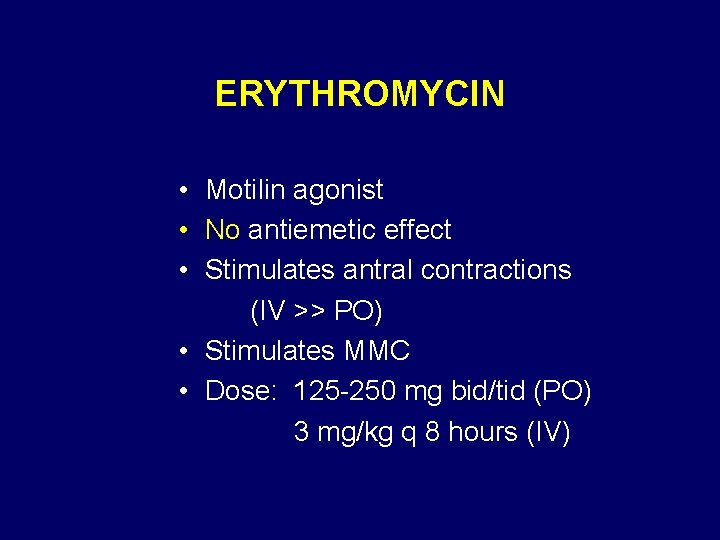 erythromycin dose for gastroparesis)