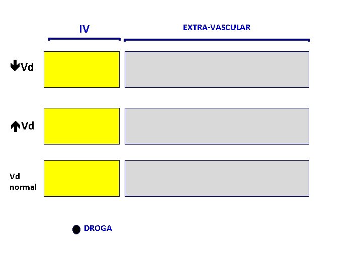 IV Vd Vd normal DROGA EXTRA-VASCULAR 