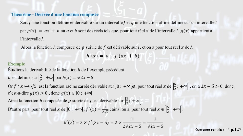  Exercice résolu n° 5 p. 127 