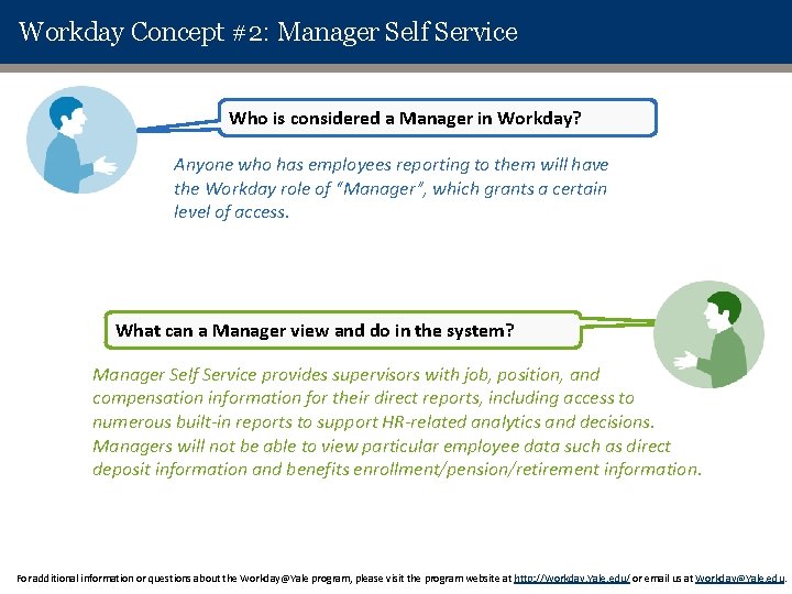 Workday Concept #2: Manager Self Service Who is considered a Manager in Workday? Anyone