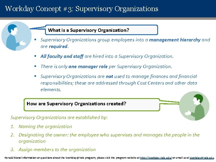 Workday Concept #3: Supervisory Organizations What is a Supervisory Organization? § Supervisory Organizations group