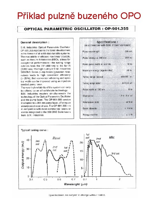 Příklad pulzně buzeného OPO 