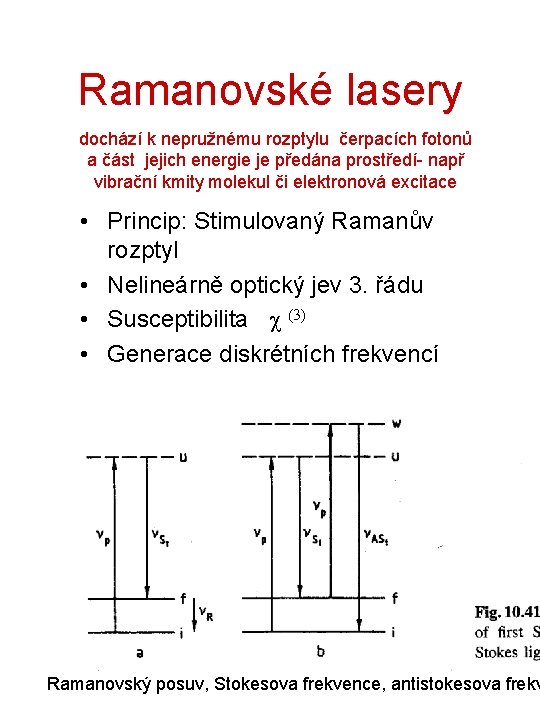 Ramanovské lasery dochází k nepružnému rozptylu čerpacích fotonů a část jejich energie je předána