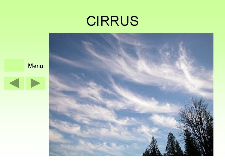 CIRRUS Menu 