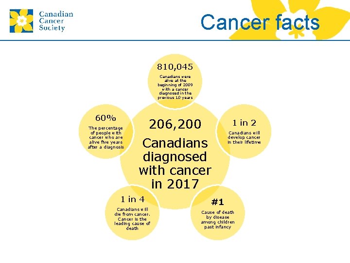 Cancer facts 810, 045 Canadians were alive at the beginning of 2009 with a