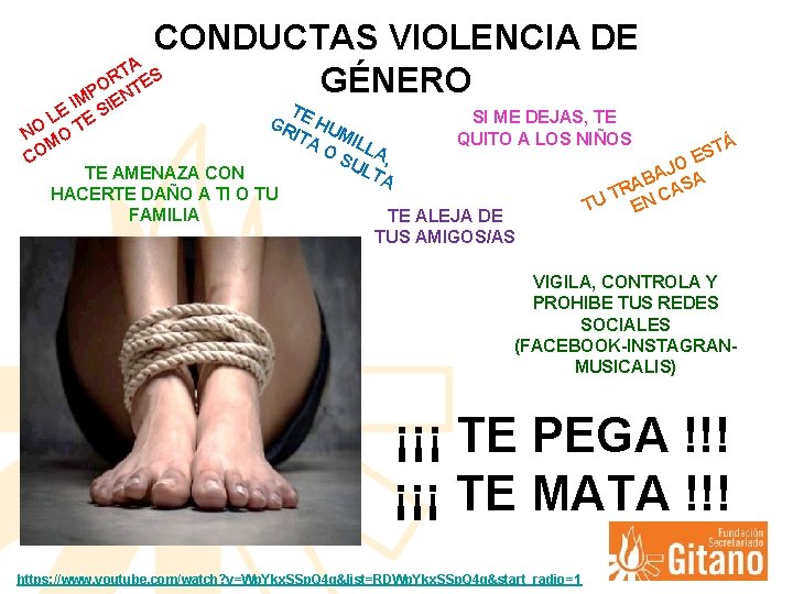 CONDUCTAS VIOLENCIA DE TA S R GÉNERO O TE P N IM E I