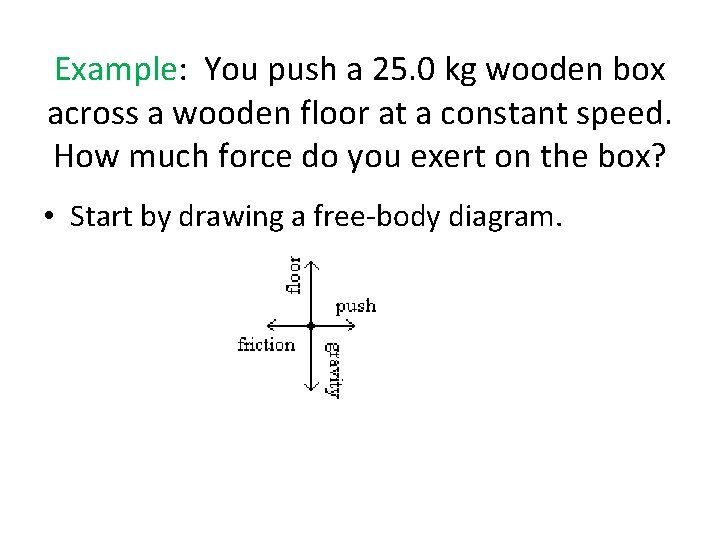 Example: You push a 25. 0 kg wooden box across a wooden floor at