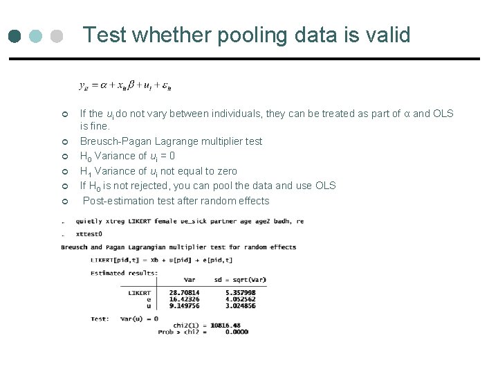 Test whether pooling data is valid ¢ ¢ ¢ If the ui do not Test whether pooling data is valid ¢ ¢ ¢ If the ui do not