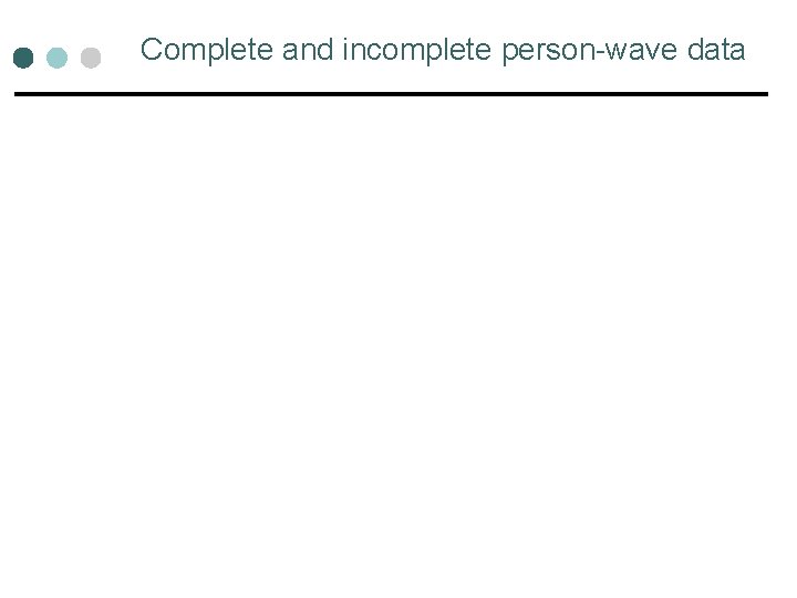 Complete and incomplete person-wave data Complete and incomplete person-wave data