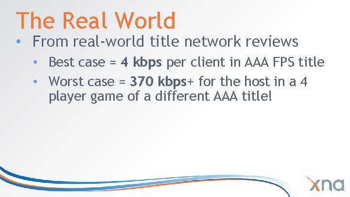The Real World • From real-world title network reviews • Best case = 4 The Real World • From real-world title network reviews • Best case = 4
