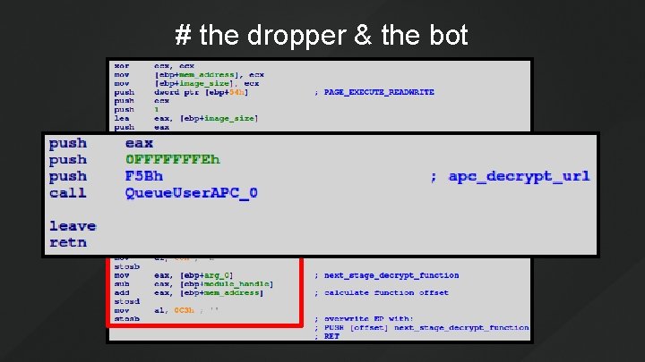# the dropper & the bot 