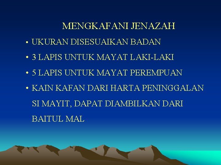 MENGKAFANI JENAZAH • UKURAN DISESUAIKAN BADAN • 3 LAPIS UNTUK MAYAT LAKI-LAKI • 5