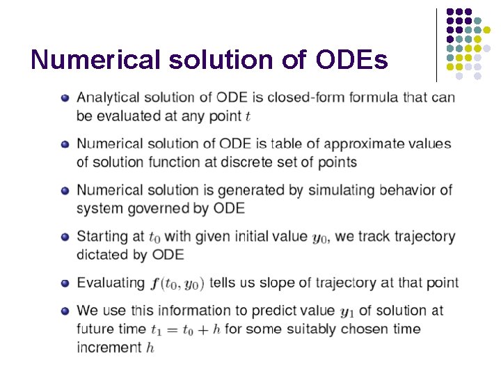 Numerical solution of ODEs 