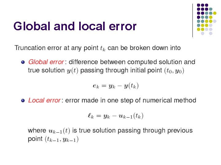 Global and local error 