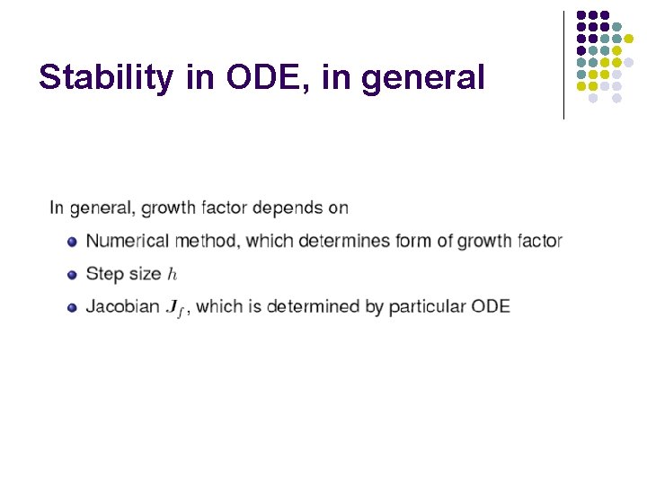 Stability in ODE, in general 