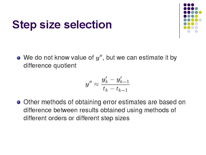 Step size selection 