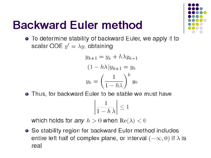 Backward Euler method 