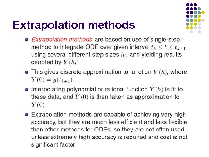 Extrapolation methods 