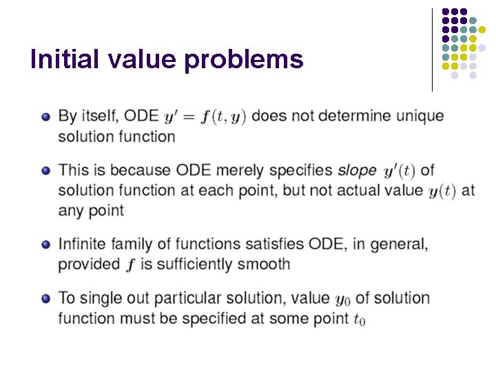 Initial value problems 