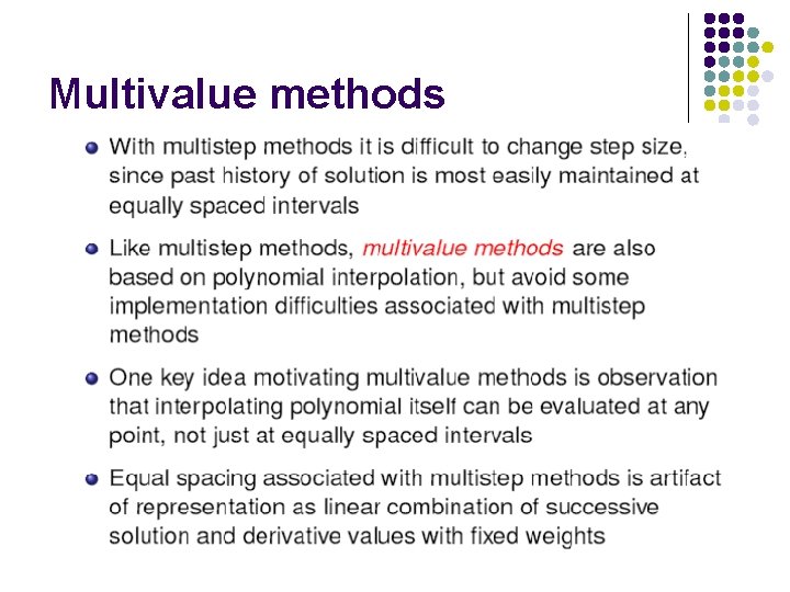 Multivalue methods 