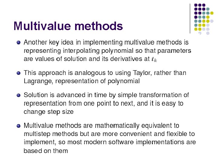 Multivalue methods 