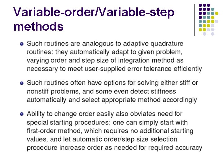 Variable-order/Variable-step methods 