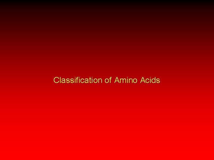 Classification of Amino Acids 