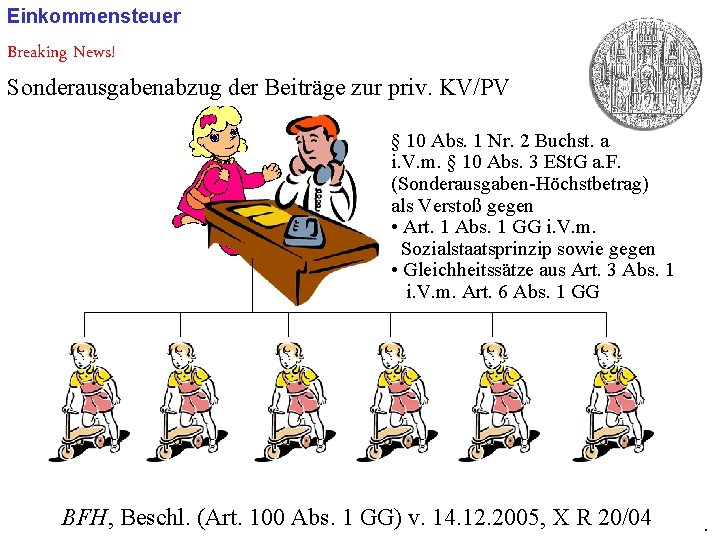 Einkommensteuer Breaking News! Sonderausgabenabzug der Beiträge zur priv. KV/PV § 10 Abs. 1 Nr.