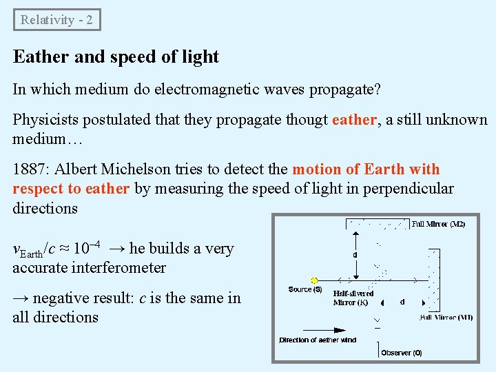 Relativity - 2 Eather and speed of light In which medium do electromagnetic waves Relativity - 2 Eather and speed of light In which medium do electromagnetic waves