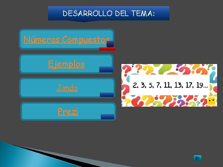 DESARROLLO DEL TEMA: Números Compuestos Ejemplos Jimdo Prezi DESARROLLO DEL TEMA: Números Compuestos Ejemplos Jimdo Prezi