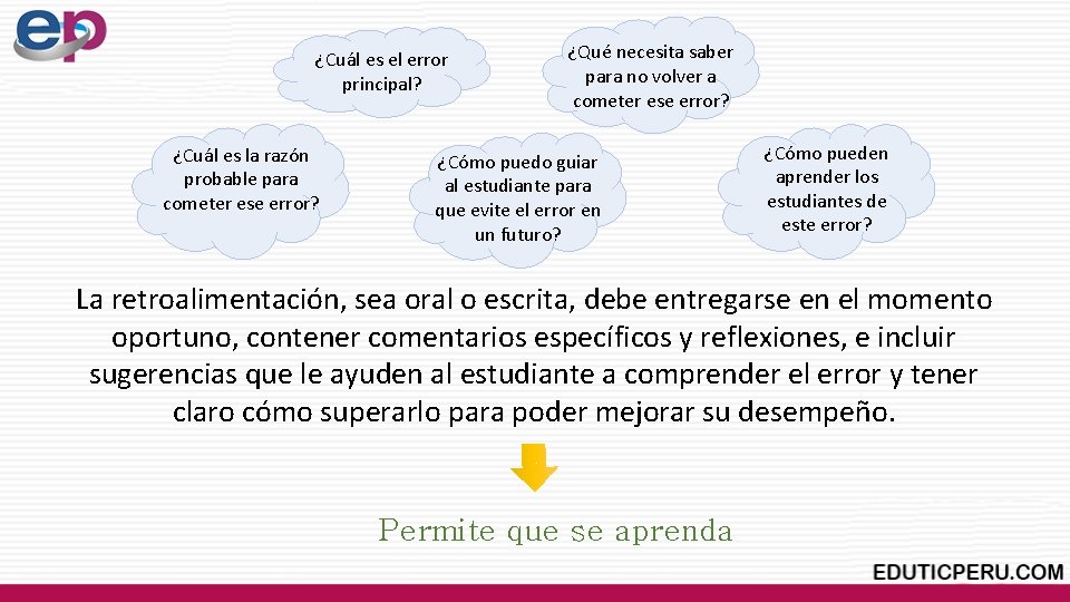 ¿Cuál es el error principal? ¿Cuál es la razón probable para cometer ese error? ¿Cuál es el error principal? ¿Cuál es la razón probable para cometer ese error?