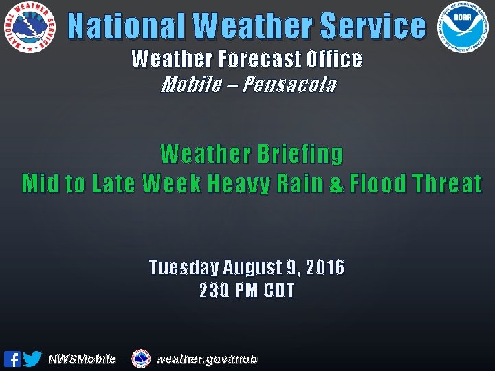 National Weather Service Weather Forecast Office Mobile – Pensacola Weather Briefing Mid to Late