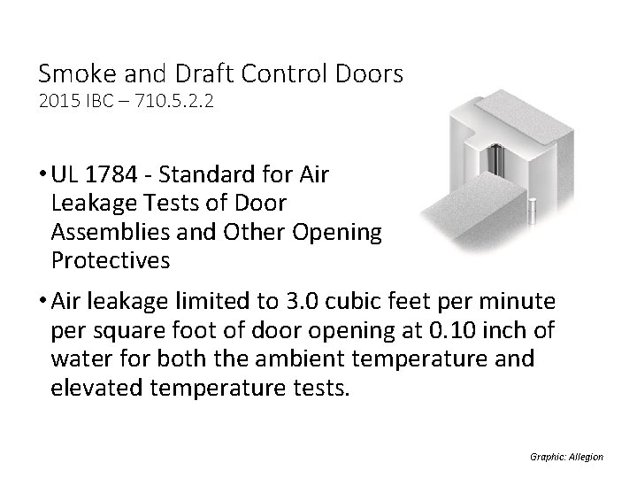 Smoke and Draft Control Doors 2015 IBC – 710. 5. 2. 2 • UL Smoke and Draft Control Doors 2015 IBC – 710. 5. 2. 2 • UL