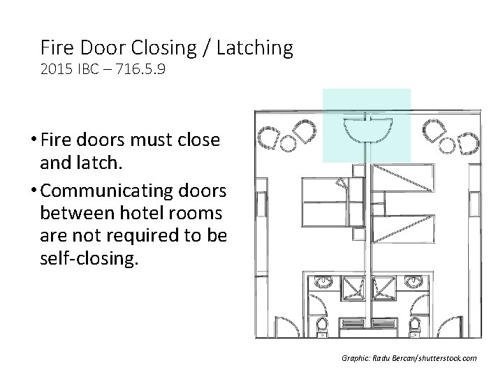 Fire Door Closing / Latching 2015 IBC – 716. 5. 9 • Fire doors Fire Door Closing / Latching 2015 IBC – 716. 5. 9 • Fire doors