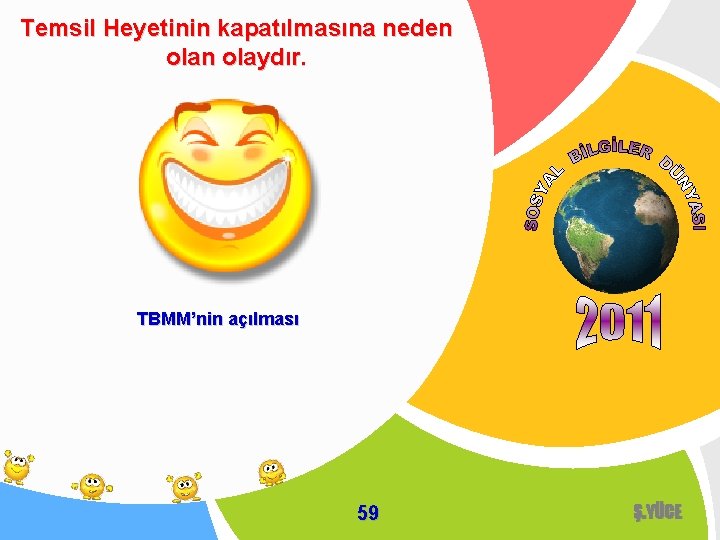 Temsil Heyetinin kapatılmasına neden olaydır. TBMM’nin açılması 59 Ş. YÜCE 