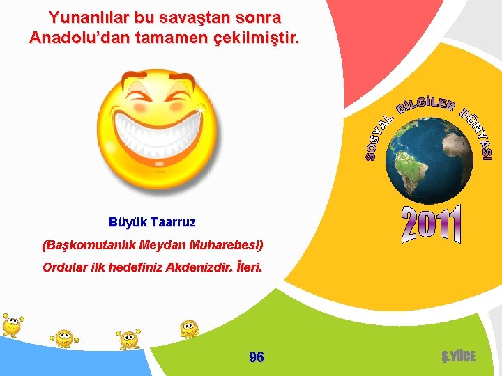 Yunanlılar bu savaştan sonra Anadolu’dan tamamen çekilmiştir. Büyük Taarruz (Başkomutanlık Meydan Muharebesi) Ordular ilk