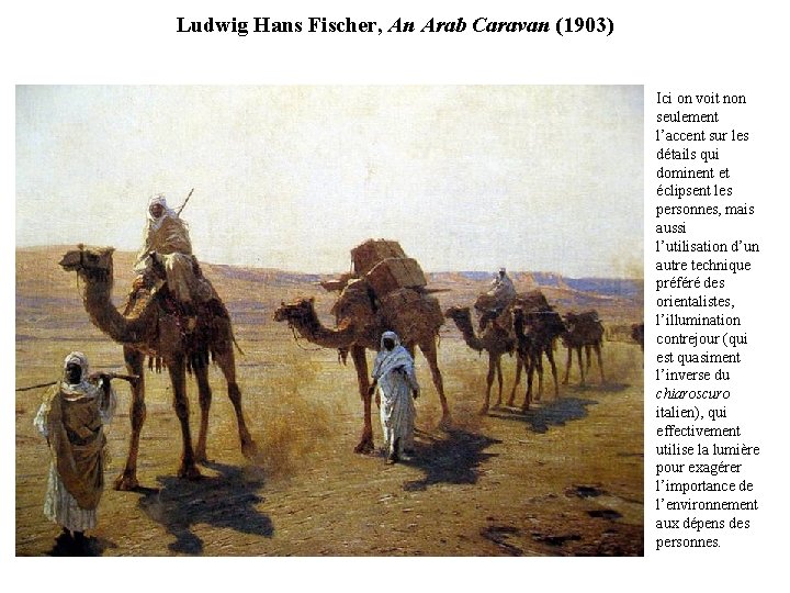 Ludwig Hans Fischer, An Arab Caravan (1903) • Ici on voit non seulement l’accent