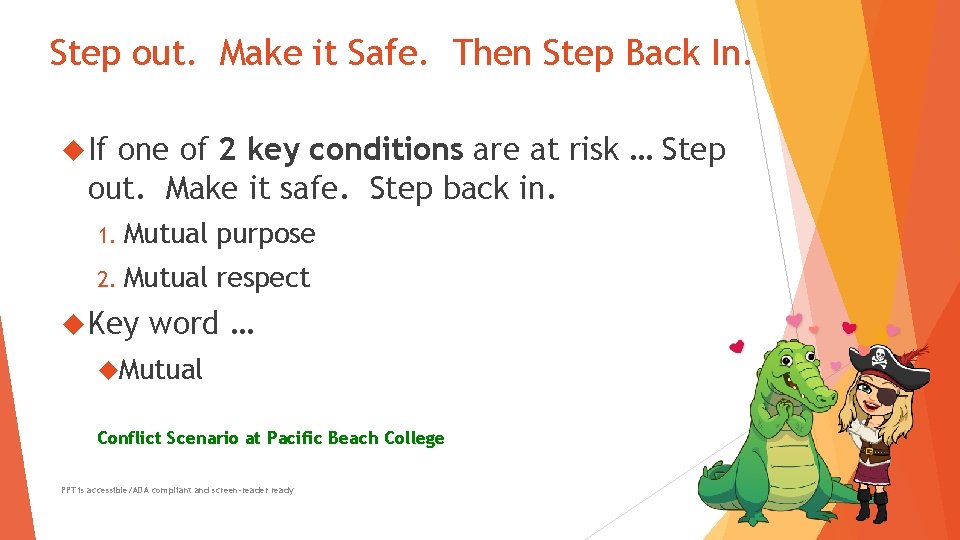 Step out. Make it Safe. Then Step Back In. If one of 2 key