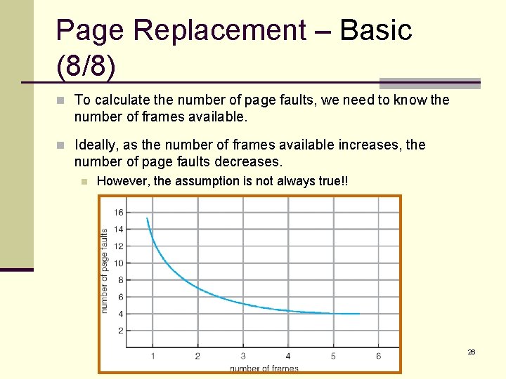 Page Replacement – Basic (8/8) n To calculate the number of page faults, we
