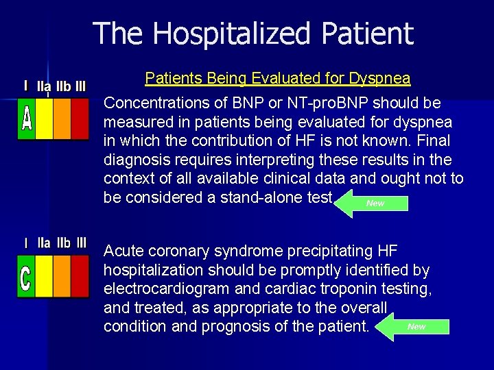 The Hospitalized Patients Being Evaluated for Dyspnea Concentrations of BNP or NT-pro. BNP should