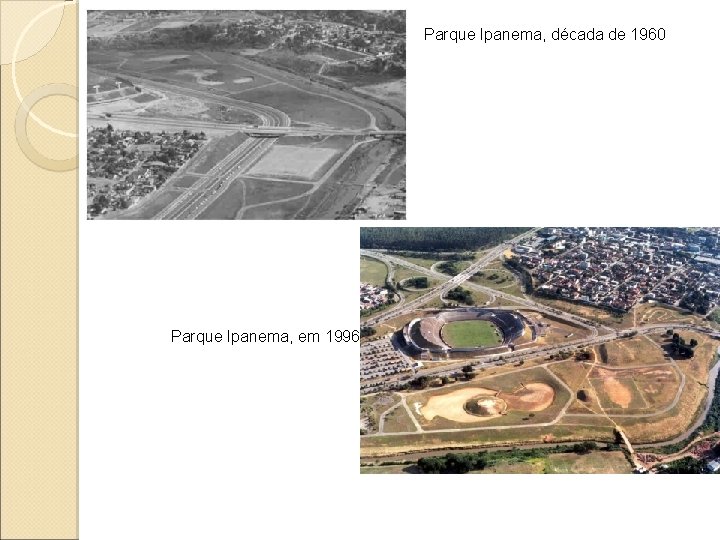 Parque Ipanema, década de 1960 Parque Ipanema, em 1996 
